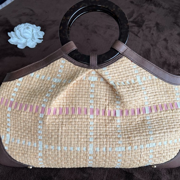 Elaine Turner Woven Straw Handbag ๐๐ - Picture 1 of 12